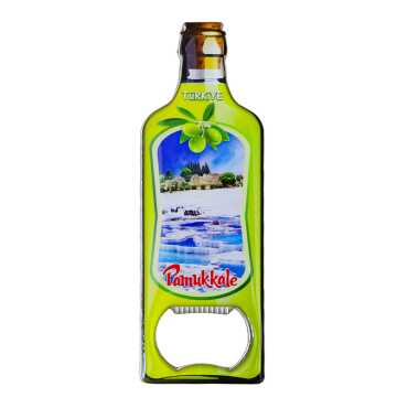 Pamukkale Themed Myros Metal Oil Bottle Opener Refrigerator Magnet 115x39 mm - Myros