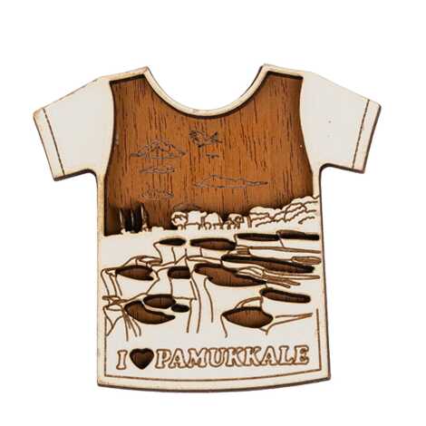 Pamukkale Themed Myros Wooden Refrigerator Magnet - 3