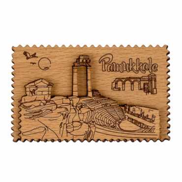 Pamukkale Themed Myros Wooden Refrigerator Magnet - 5