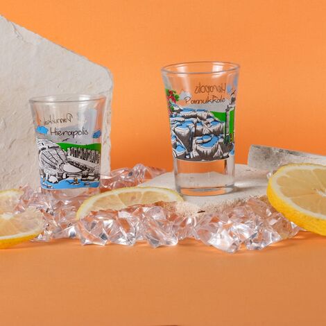 Pamukkale Themed Shot Glass Set of 2 Pcs