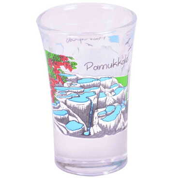 Pamukkale Themed Shot Glass Set of 2 Pcs - Thumbnail