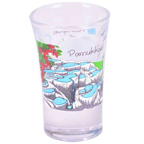 Pamukkale Themed Shot Glass Set of 2 Pcs