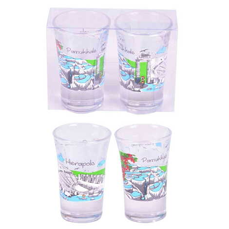 Pamukkale Themed Shot Glass Set of 2 Pcs