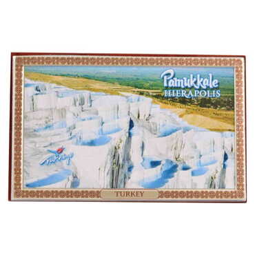 Pamukkale Themed Silver Plated Desktop Decor Mahogany 78X125 Mm - Thumbnail