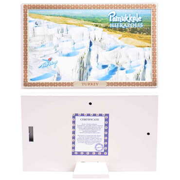 Pamukkale Themed Silver Plated Desktop Decor White 78X125 Mm - Thumbnail