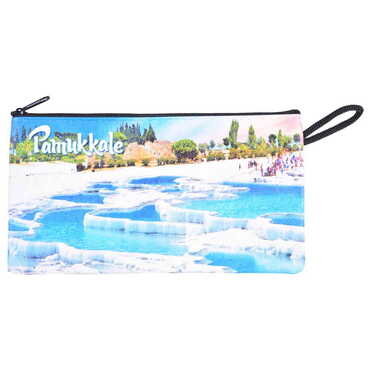 Pamukkale Themed Turkish Woven Wallet 183x97x8 mm - Myros