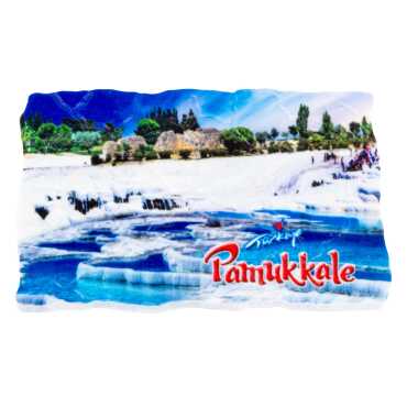 Pamukkale Themed UV Printed Mosaic Refrigerator Magnet 80x50 mm - 2