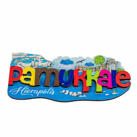 Pamukkale Themed UV Printed Text Refrigerator Magnet - 2