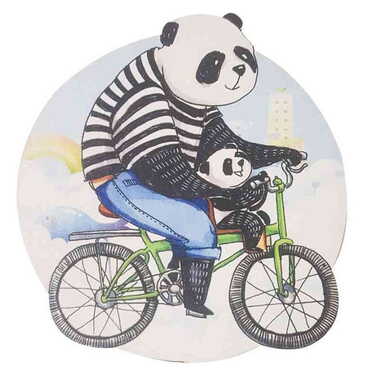 Myros - Panda Themed Wooden Customised Round Travel Coaster 100 mm