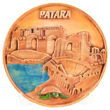 Patara Themed Plaster Raised Cottage Wall Plate 20 Cm - Standart