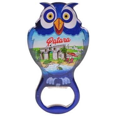 Patara Themed Owl Shaped Metal Magnetic Bottle Opener 88x47 mm - 5