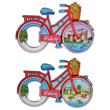 Patara Themed Bicycle Shaped Metal Magnetic Bottle Opener 100x65 mm - 3