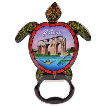 Patara Themed Turtle Shaped Metal Magnetic Bottle Opener 103x75 mm - 6