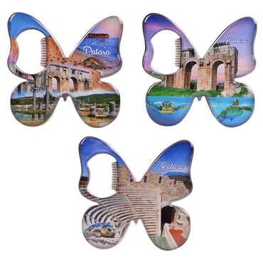 Patara Themed Butterfly Shaped Metal Magnetic Bottle Opener 70x70 mm - 3