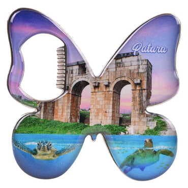 Patara Themed Butterfly Shaped Metal Magnetic Bottle Opener 70x70 mm - 4
