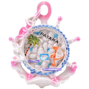 Wholesale Patara Themed Stone and Mother of Pearl Finish Polyester Refrigerator Magnet - 19