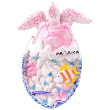 Wholesale Patara Themed Stone and Mother of Pearl Finish Polyester Refrigerator Magnet - 22