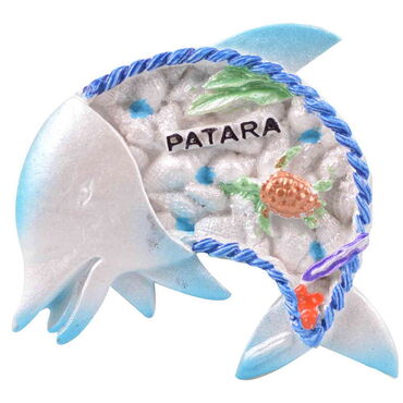Wholesale Patara Themed Stone and Mother of Pearl Finish Polyester Refrigerator Magnet - 28
