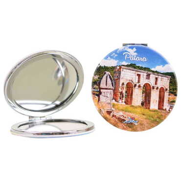 Patara Themed Customised Uv Printed Round Compact Mirror 72x11 mm - Thumbnail