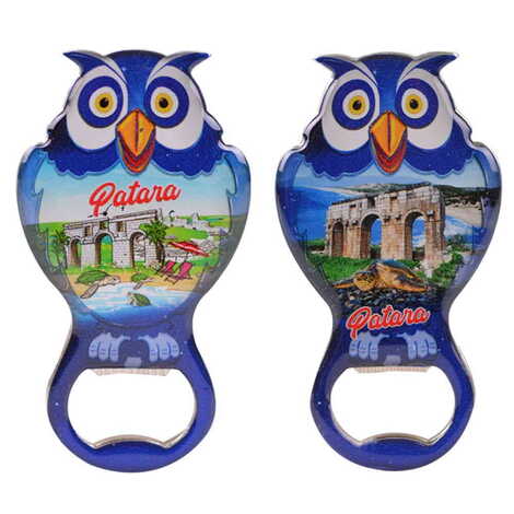 Patara Themed Owl Shaped Metal Magnetic Bottle Opener 88x47 mm - 3