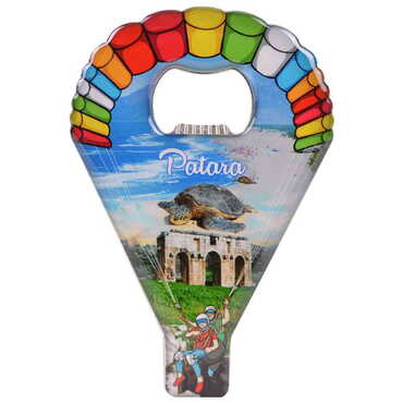 Myros - Patara Themed Parachute Shaped Metal Magnetic Opener 113x75 mm