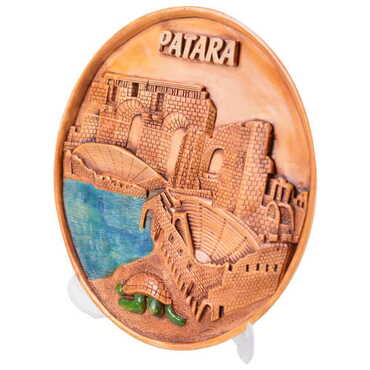 Patara Themed Plaster Raised Cottage Wall Plate 20 Cm - Thumbnail