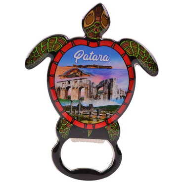 Patara Themed Turtle Shaped Metal Magnetic Bottle Opener 103x75 mm - Thumbnail