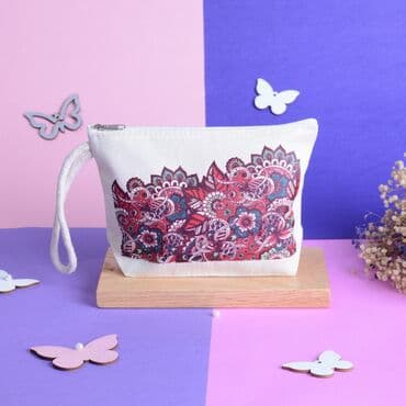 Pink Mandala Pattern Women's Tote Make Up Bag