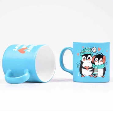 Toptan Penguen Temalı Seramik Renkli Kupa - Standart - 2