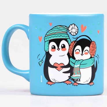 Toptan Penguen Temalı Seramik Renkli Kupa - Standart - 3