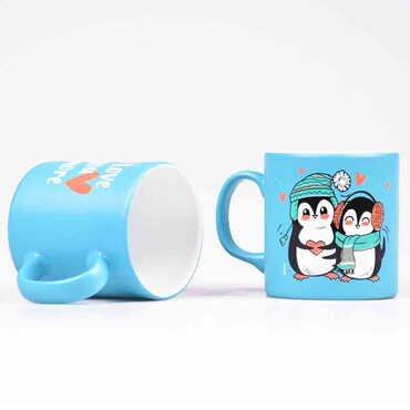 Penguen Themed Ceramic Custom Printed Mug - Thumbnail