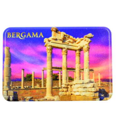 Myros - Pergamon Themed Customised UV Printed Plastic Base Rectangle Fridge Magnet 80x50 mm