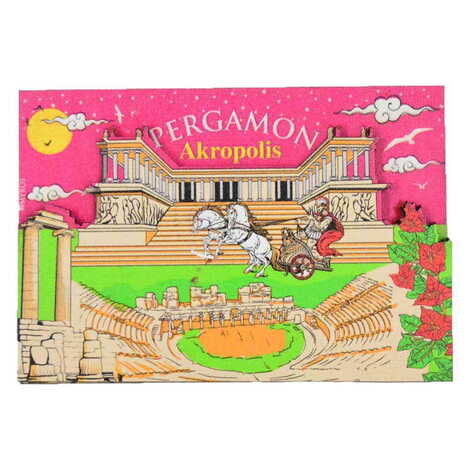 Pergamon Themed Wooden Customised 2D Souvenir Fridge Magnet