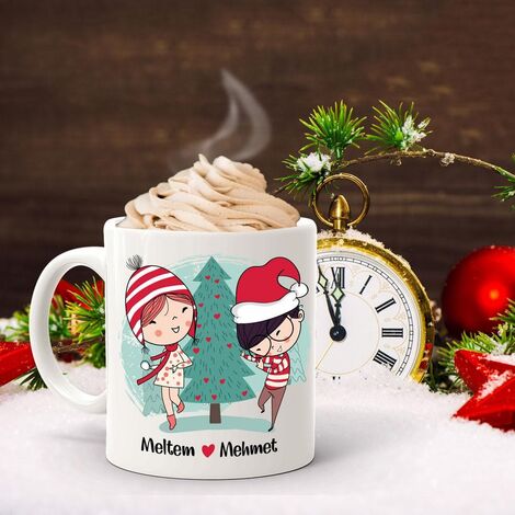 Pine Tree Decorating Lover Mug with Customizable Name