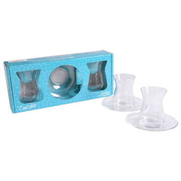 Plain Turkish Tea Glass Set of 2 pcs - Thumbnail