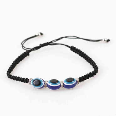 Plastic Evil Eye Crystal Bracelet - Thumbnail