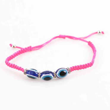 Plastic Evil Eye Crystal Bracelet - Thumbnail