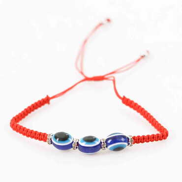 Plastic Evil Eye Crystal Bracelet - Thumbnail