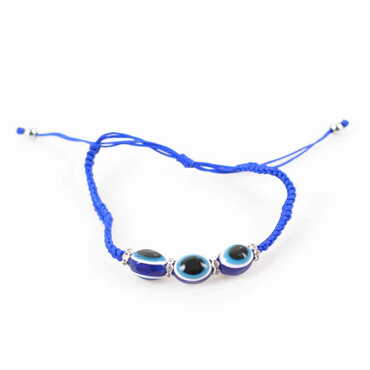 Plastic Evil Eye Crystal Bracelet - Thumbnail