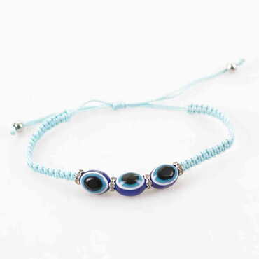 Plastic Evil Eye Crystal Bracelet - Thumbnail