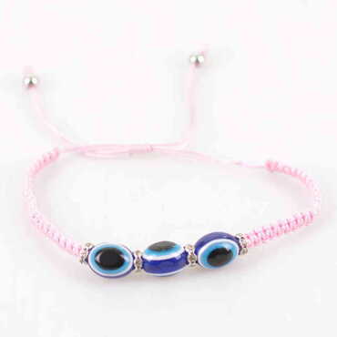 Plastic Evil Eye Crystal Bracelet - Thumbnail