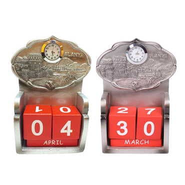 Alanya Themed Polyester Clock Calendar 85x43x135 mm - 3