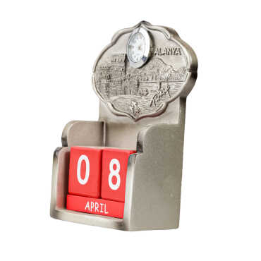 Alanya Themed Polyester Clock Calendar 85x43x135 mm - 2