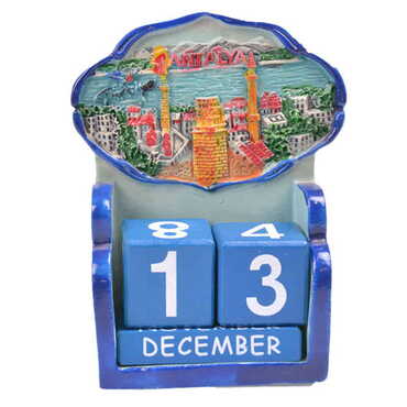 Myros - Antalya Region Polyester Blue Calendar