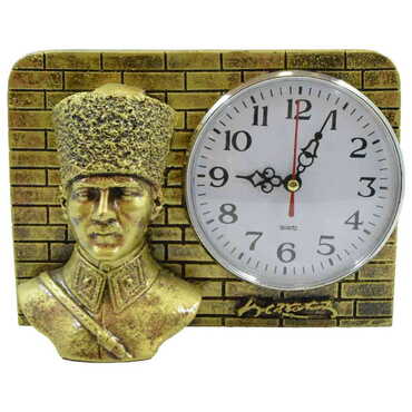 Myros - Polyester Ataturk Desktop Clock Figurine