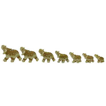 Myros - Polyester Elehpant Family Figurine Of 7 Pcs 280x130x35 mm