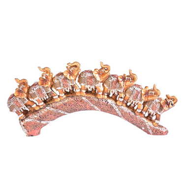 Polyester Elephant Family On Branch Figurine Of 7 Pcs - Thumbnail