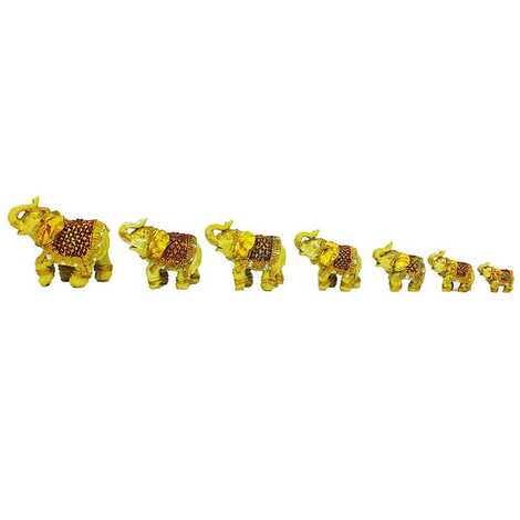 Polyester Elephant Figurine Set of 7 pcs - 101