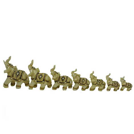 Polyester Elephant Figurine Set of 7 pcs - 104