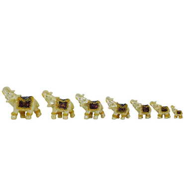 Myros - Polyester Elephant Figurine Set of 7 pcs - 105